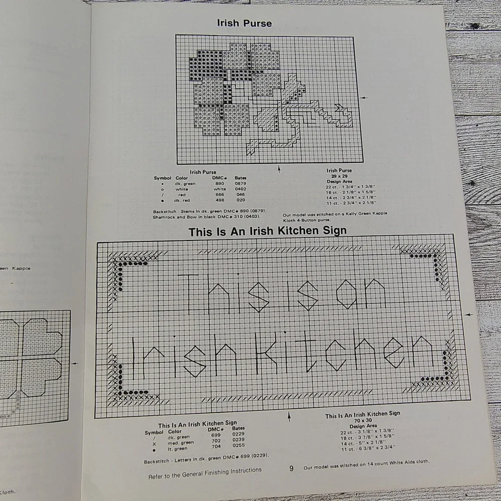 Kount on Kappie It's All Irish 1983 Vintage Cross-Stitch Pattern Book 26 Project